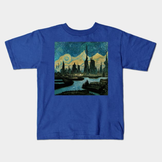 Starry Night in Kashyyyk Kids T-Shirt by Grassroots Green